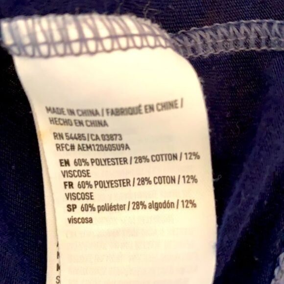 American Eagle Outfitters Sheer Short SleeDark Navy Blue Sheer T Shirt Size Larg - Picture 8 of 11